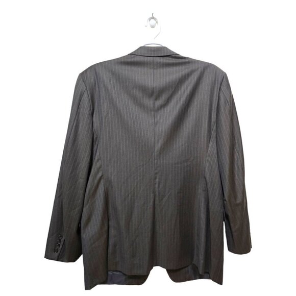 Hickey Freeman Vintage Gray Pinstripe Boardroom Single Breasted Blazer Sz 48L - Picture 4 of 11